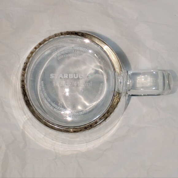 Limited Edition 2017 Starbucks Golden Sea Clear Glass Mug 14oz - Picture 6 of 6